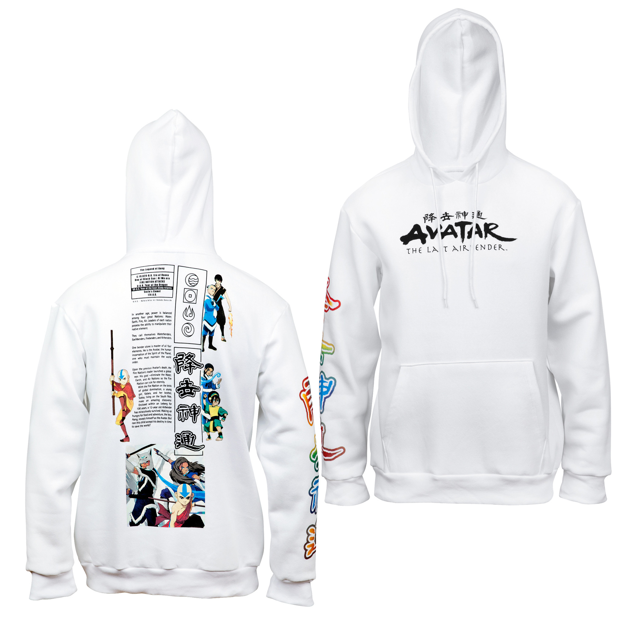 Avatar: The Last Airbender Text Hoodie With Back and Sleeve Prints